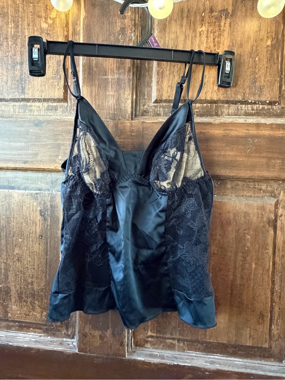 Donna Karan Black Satin & Lace Camisole